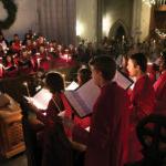 的 trinity chapel choir singing during a christmas service